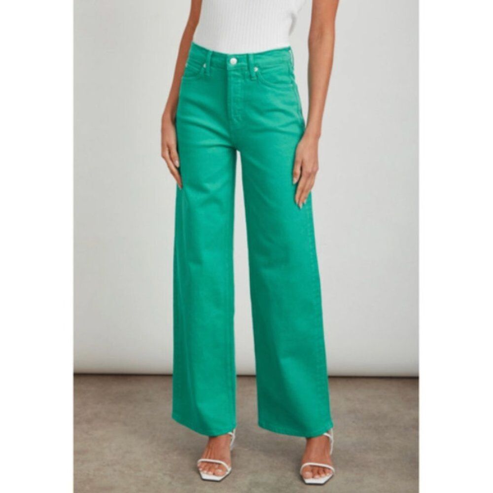 Rails Women's Jeans The Getty High Rise Wide Leg Jeans in Emerald Green Size 26